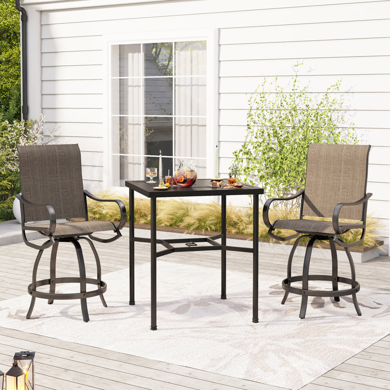 Alyne 2 - Person Patio Dining Set Umbrella Hole Included Square Table