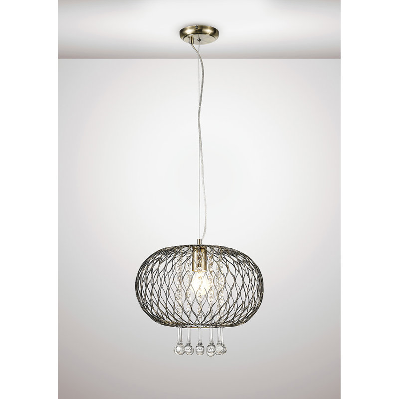 1 - Light Crystal Pendant, 150cm H x 28cm W x 28cm D, Gold