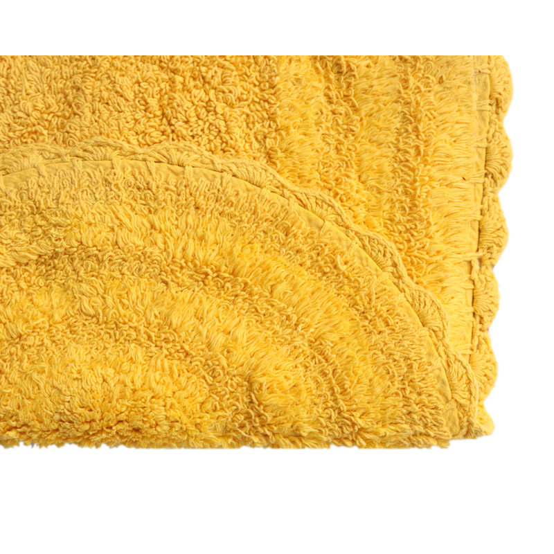 Tapis pour salle de bain 100% coton, Jaune