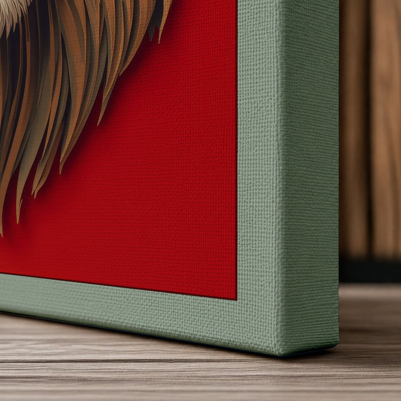 Noble Lion Boho - Wrapped Canvas, 30x20 - 76.2 x 50.8 cm, Sage Border