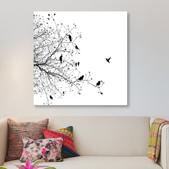 «Birds I», impression sur toile, H 26 po x l 26 po x p 1,5 po, Toile tendue, Pas de tapis