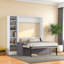 Lit escamotable simple avec canapé et tablettes Rouzbeh-2036104497