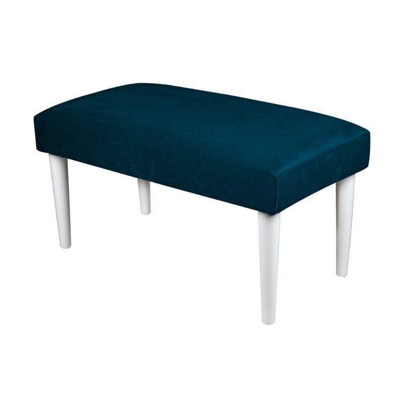 Mansbury Velvet Upholstered Bench, Blue, 45cm H x 60cm W x 40cm D