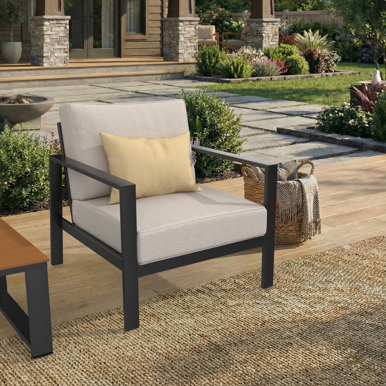 26" Sunbrella® Seat and Back Cushion, Sunbrella® Cast Silver, 24" W x 24" D