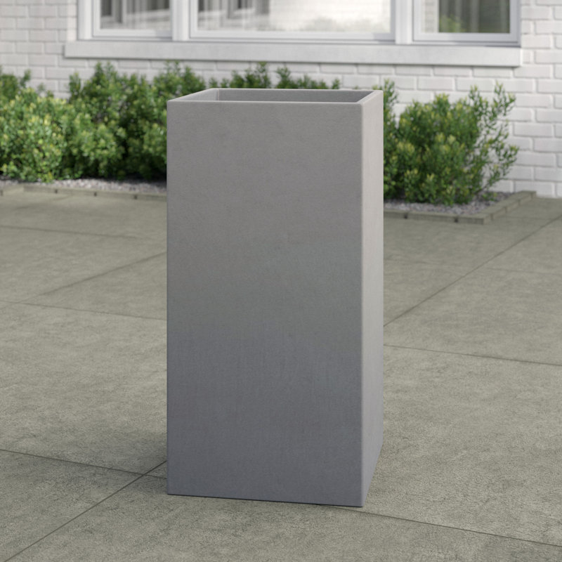Square Plant Pot, Dark Grey, 60cm H x 27cm W x 27cm D