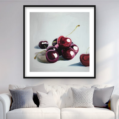 Glossy Dark Cherries - Kitchen Food Print for Home Decor
