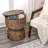  18" Hourglass Handwoven Hyacinth Storage Accent Table with Lid-777535164