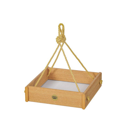 Hanging Tray Bird Feeder Spruce Creek Collection in Natural Teak Recycled Plastic