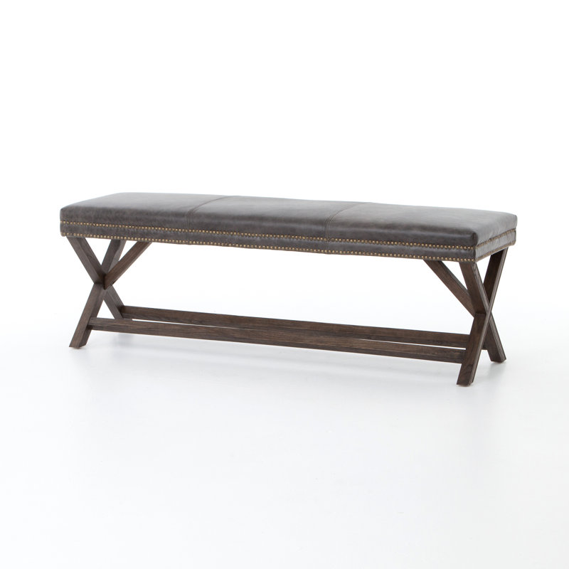DAngletterre Genuine Leather Upholstered Bench