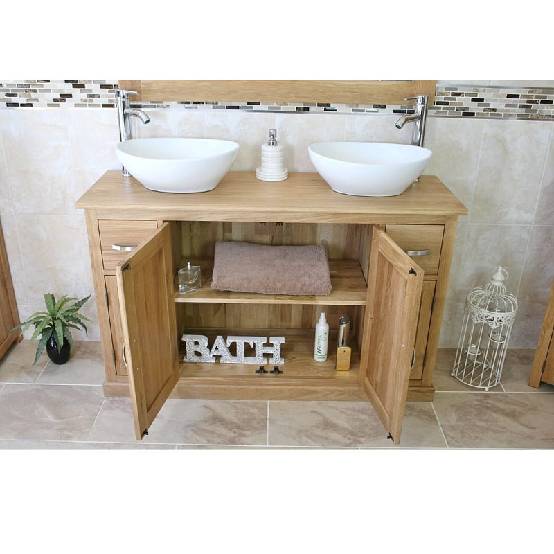 Egan 1230 mm Freestanding Double Vanity with Vessel Ceramic Basin