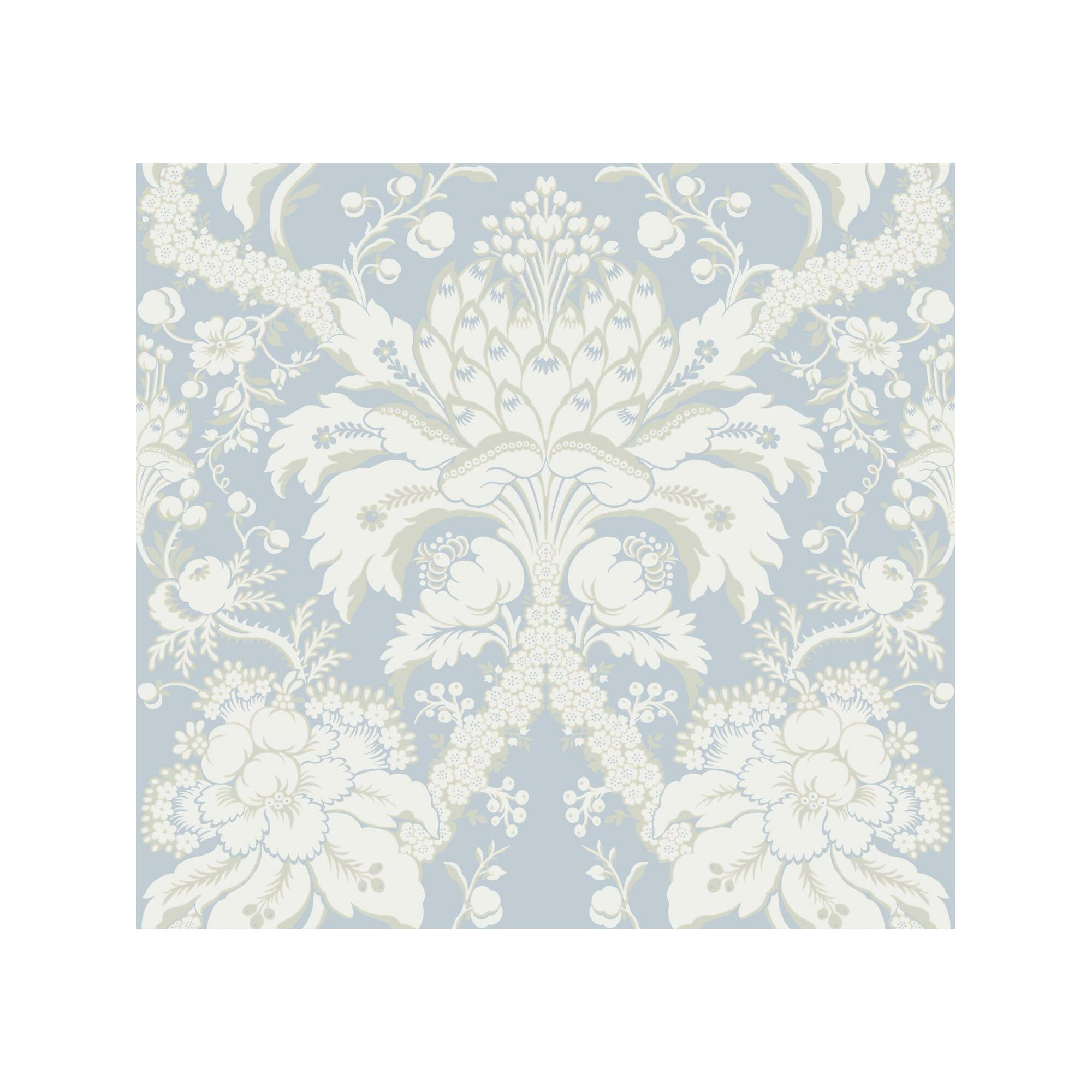 Damask Wallpaper, Blue