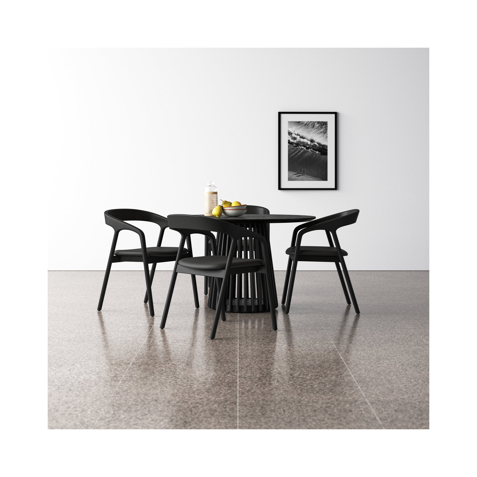 Brysa 5 - Piece Extendable Dining Set, Black, Black