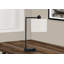 Lighting, H 19 po, lampe de table, port USB inclus, métal noir, abat-jour ivoire / crème, moderne
