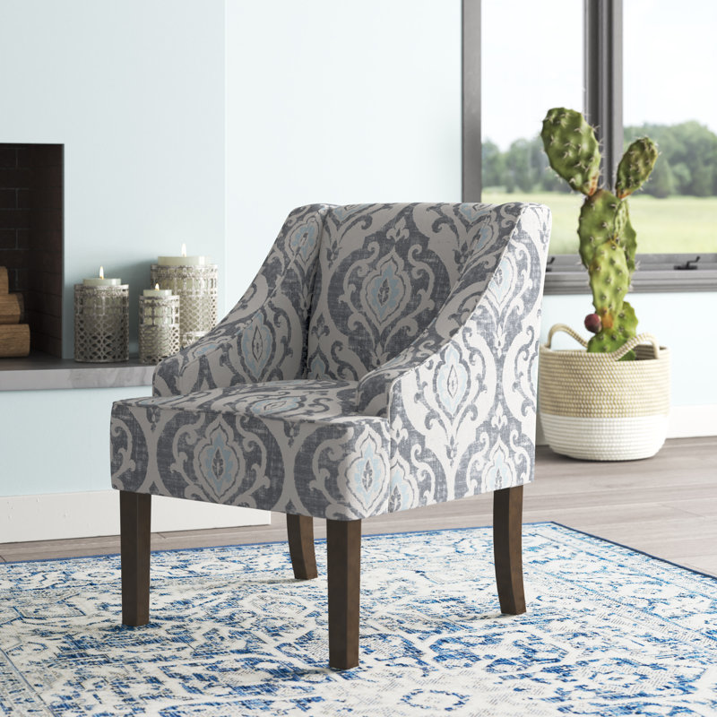 Rochanda 25" Wide Side Chair, Gray, Dark Brown