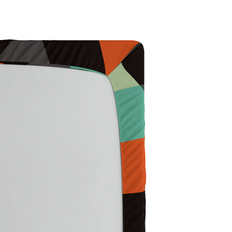 Microfiber Geometric Fitted Sheet, Twin Fitted Sheet
