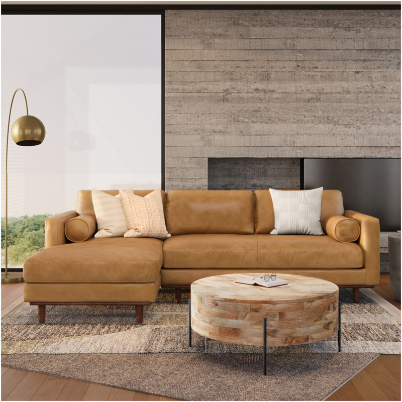 Morrison Left Sectional Sofa, Brown, Left Hand Facing