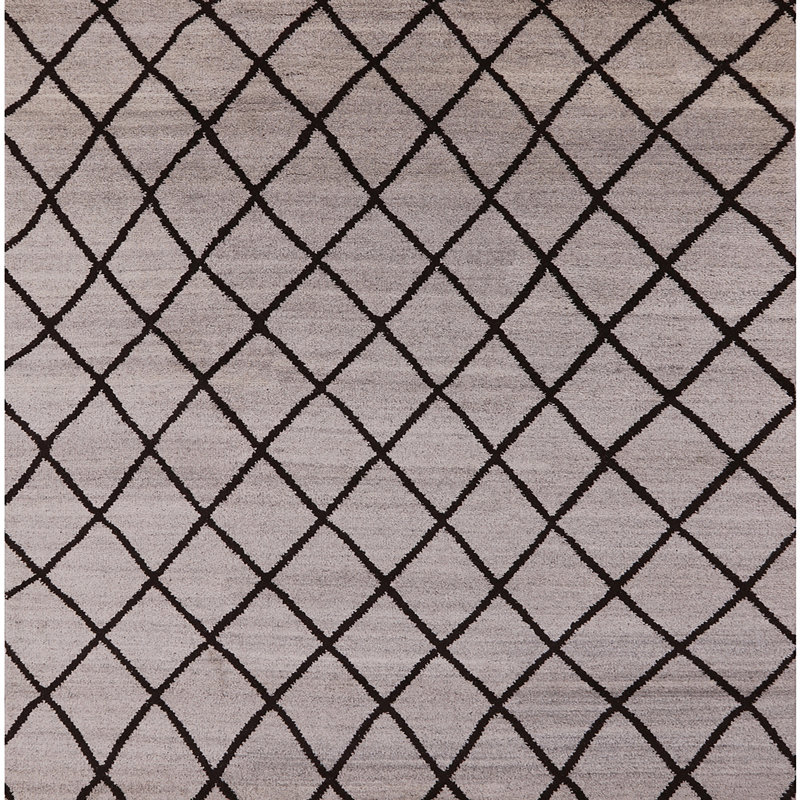 Tapis noir / brun Luman, Carré 4 pi