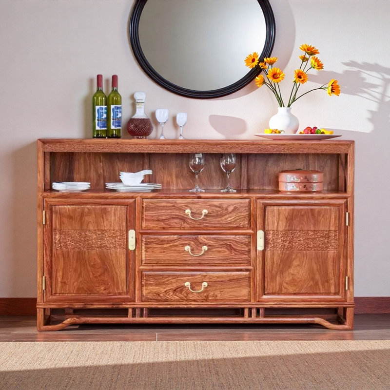 Buffet rétro en bois massif haut de gamme, 37.4" H x 58.27" W x 16.54" D