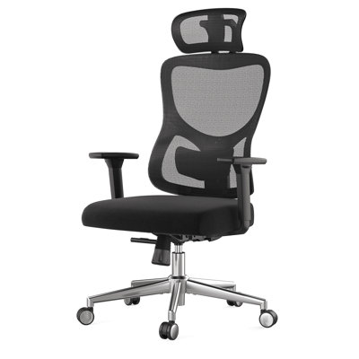 Ergonomic Office Chair,Mesh Desk Chair With Adjustable Lumbar Support And Headrest,Comfy Computer Chair With 3D Armrest Recling Swivel Chair For Home,