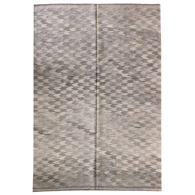 Tapis unique gris de 5 pi 7 po x 7 pi 11 po Aghan