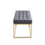Banc en velours capitonné Greydi avec pieds en chrome doré-77353059