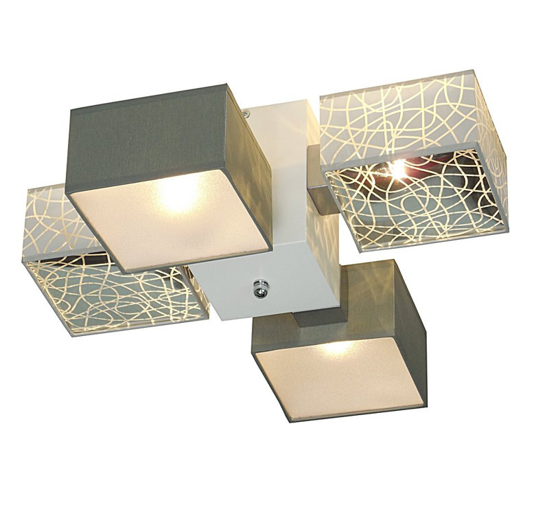 Miranda Semi Flush Mount, Wenge, Silver/Light grey