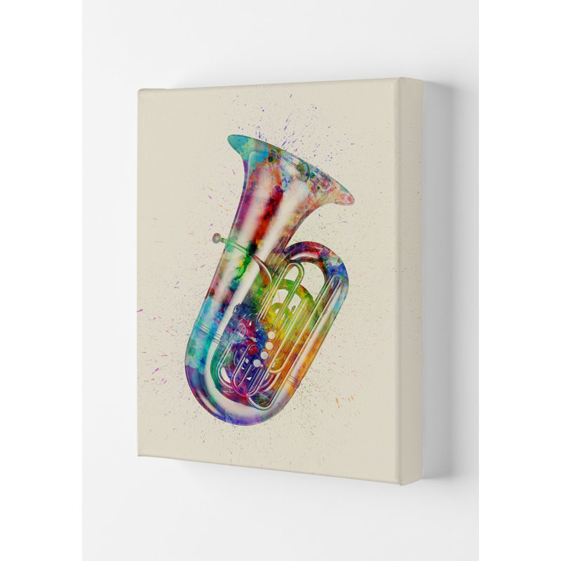 Tuba by Michael Tompsett - Print, 42cm H x 29.7cm W x 4cm D, Wrapped Canvas