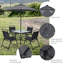 Ensemble de parasol carré en acier 34 "pour 4 personnes et carré 34"