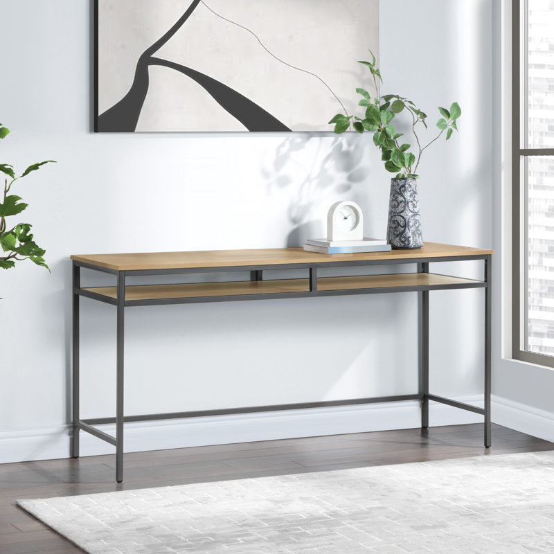 60" Metal Frame Writing Desk, Gray