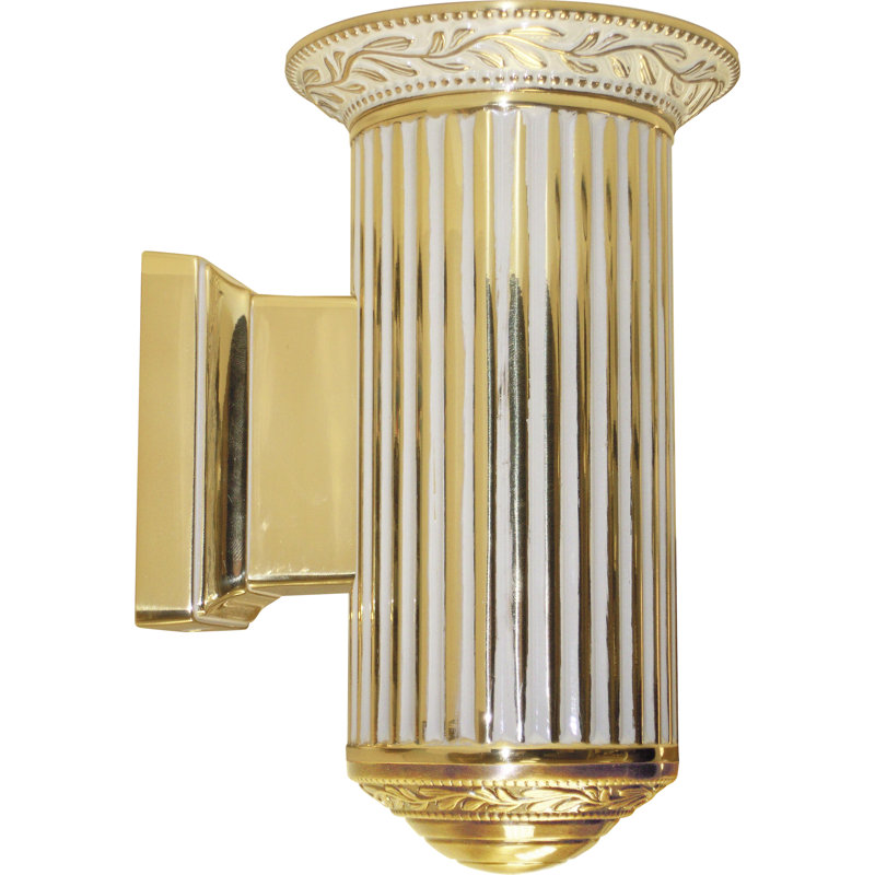 Folse Solid Brass LED Half Moon, White Patina Gold