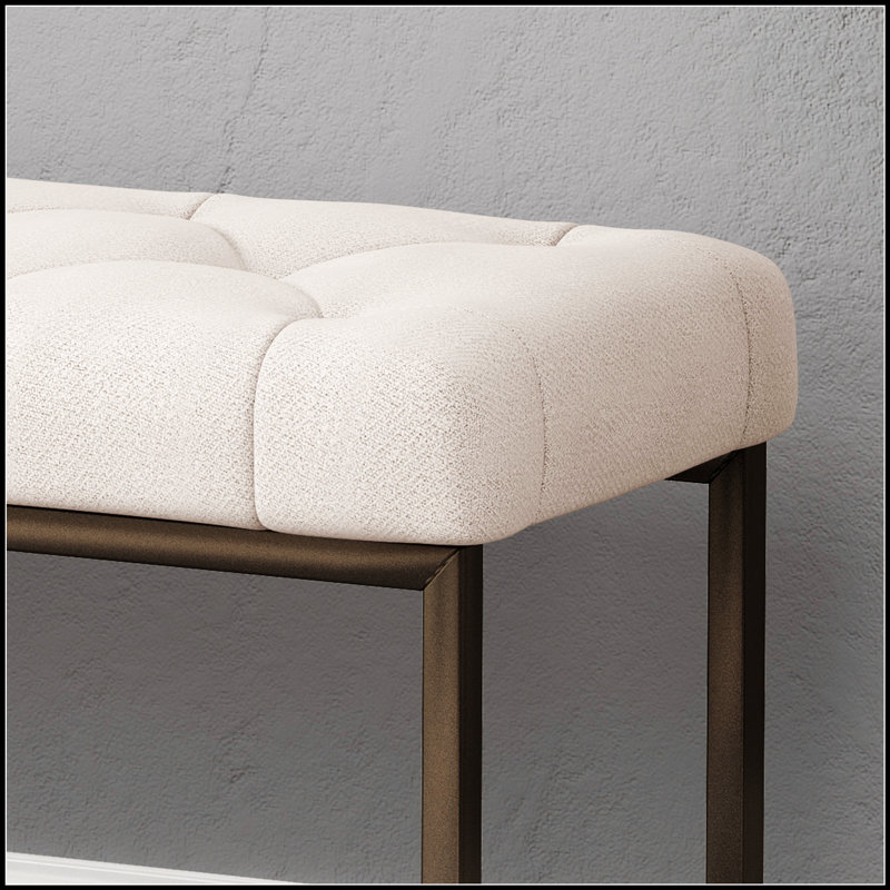 Banc rembourré capitonné à boutons et bronze de conception simple, confortable et durable, banc multifonctionnel