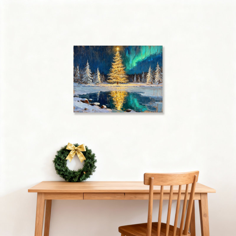 «Winter Tree», peinture sur toile, H 12 po x l 18 po