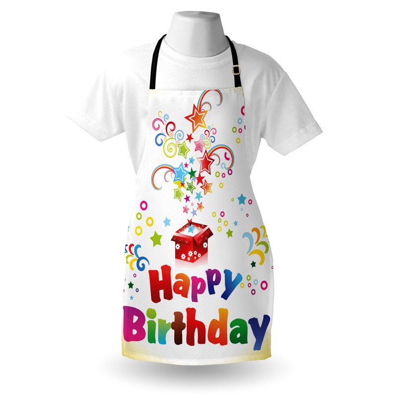 Multicolore, tablier d'anniversaire The Party Aisle ™ unisexe, boîte-cadeau étoiles colorées, taille adulte