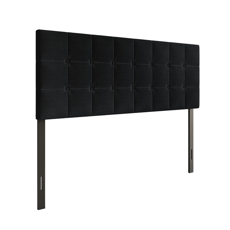 Tête de lit tapissier Muntajar, Noir, Grand