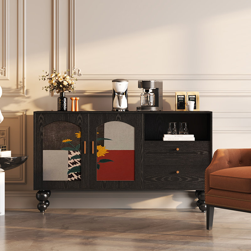 Buffet minimaliste moderne de style américain, Noir