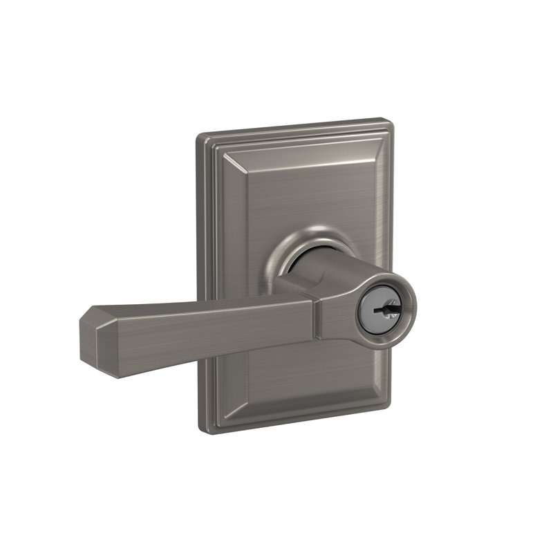 Complete Entry Lever Set with Deadbolt, Satin Nickel
