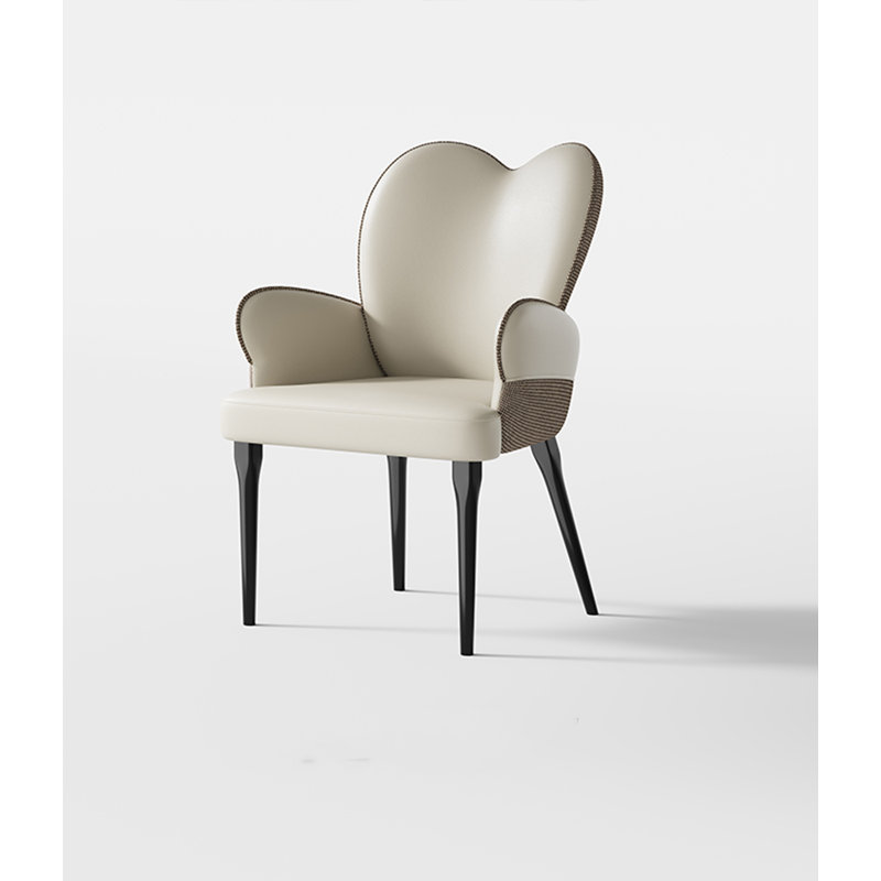 Chaise de salle à manger moderne et simple en cuir