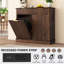 Armoire à poubelle double inclinable, armoire à linge cannelée avec 2 tiroirs et station de chargement, armoire de poubelle cachée en bois de 20 gallons pour la cuisine et le salon (ne comprend pas la poubelle)-118161821