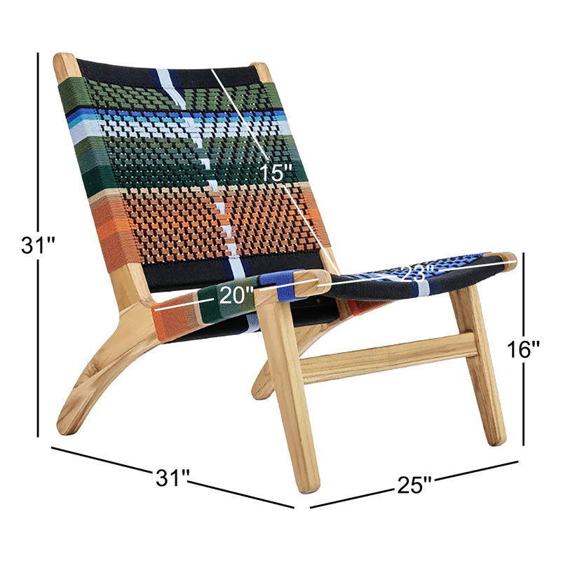 Masaya Upholstered Accent Chair, Mot Mot Manila, Teak
