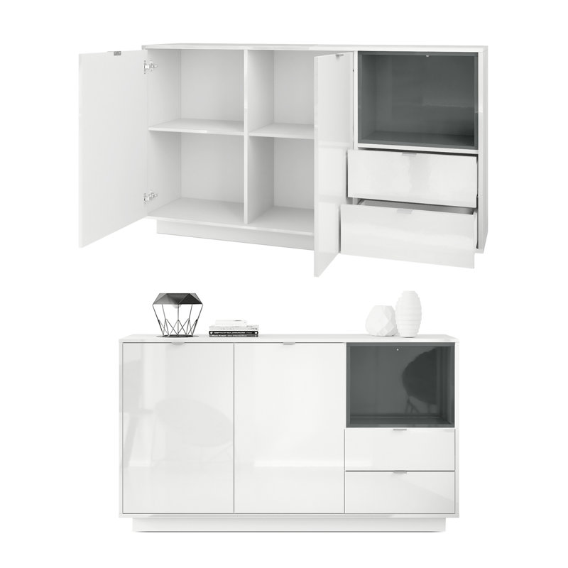 Mcclung 153cm Sideboard, No, White (glossy)