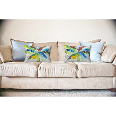 Floral Outdoor Reversible Throw Pillow