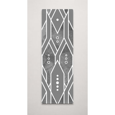 Gray Geometric Diamond Pattern — Tall Canvas Wall Art