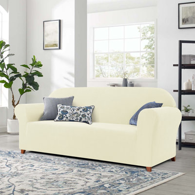 Housse de canapé 1 pièce en jacquard extensible, housse de canapé en spandex de polyester, protecteur de mobilier de salon à ajustement universel