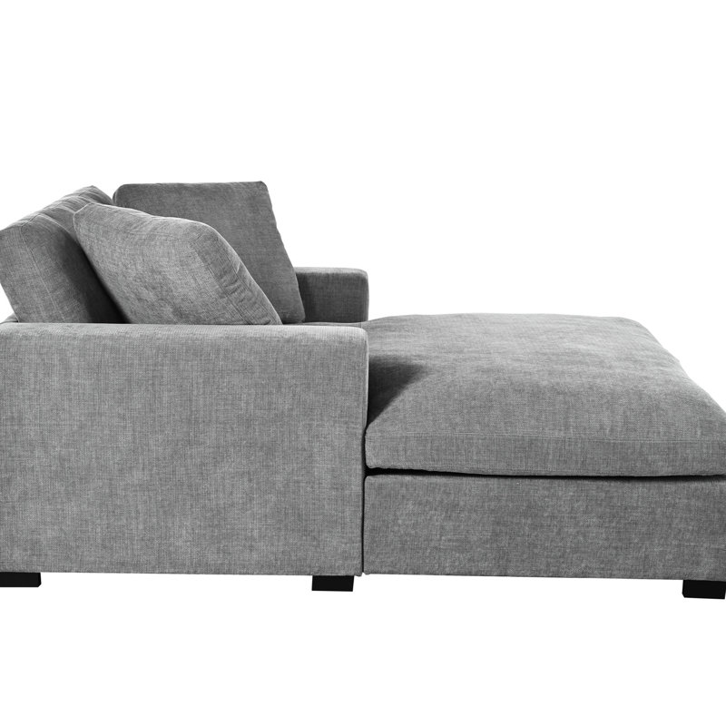 Fauteuil surdimensionné - 53,5 po x 70,9 po, conception classique, tissu, pieds en bois massif, structure, assemblage facile, très grande assise confortable, à assembler,