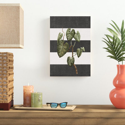 " Botanical Tree Over Stripes " Painting Print