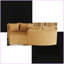 Canapé modulaire incurvé modulaire en velours côtelé avec 4 coussins - salon / chambre à coucher / bureau | Jaune citron | Velours côtelé-1894392205