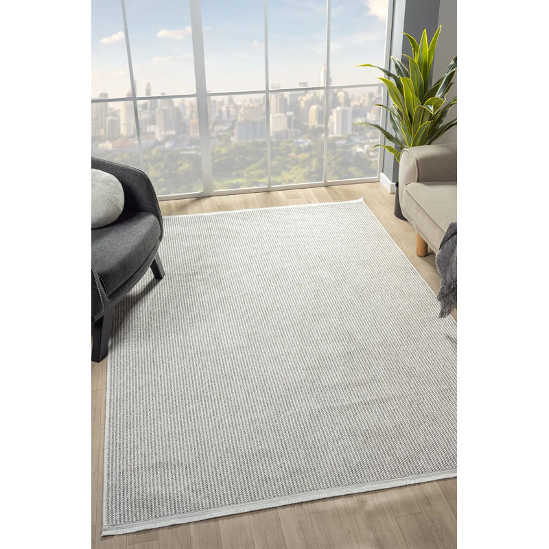 High-Quality Grey Area Rug, 5.2 x 11.5 Feet | 100% Polypropylene, 56.4 Oz/Sq Yd | Pile Height: 0.3 Inches | Machine Woven, Non-Slip Dot Underside, Antibacterial | Perfect for Living Room & Bedroom Décor