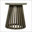 Table d'appoint d'extérieur en bois d'acacia pour le patio, table basse ronde pour la cour, la pelouse et le balcon avec finition grise durable