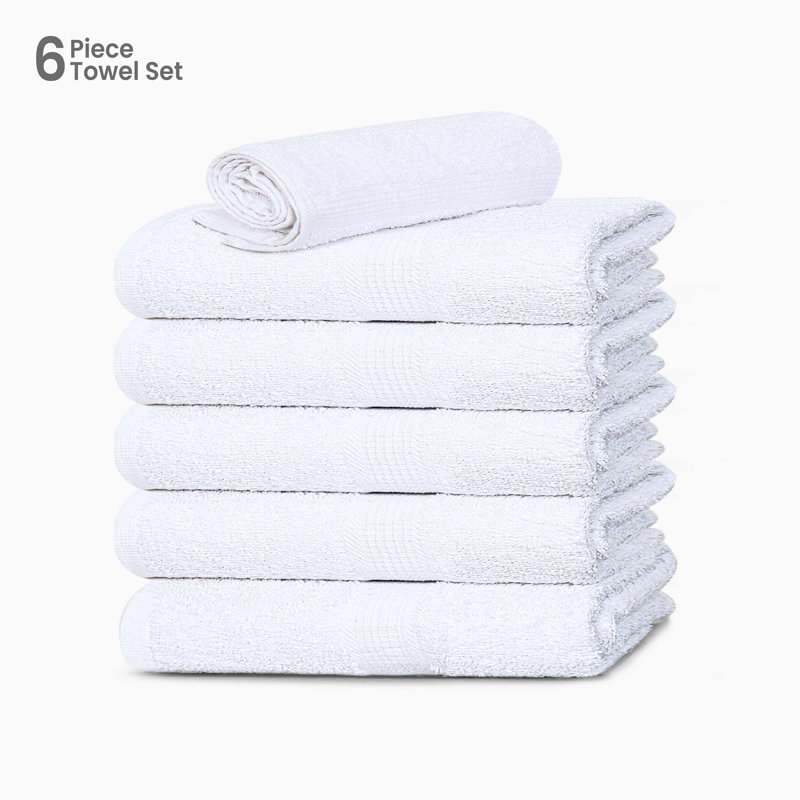 100% Cotton Premium Turkish Bath Towel Set, 6 Piece  Soft And Highly Absorbent & Quick Dry Bath Towel, Hand Towel And Wash Cloth