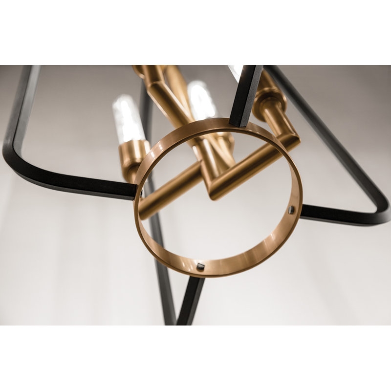 Angler 4 - Light Chandelier, Aged Brass